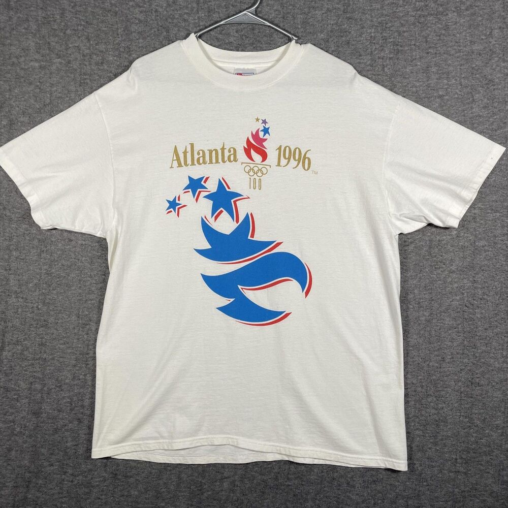Vintage Atlanta 1996 Olympics Shirt Mens XL White Hanes Minute Maid Tee